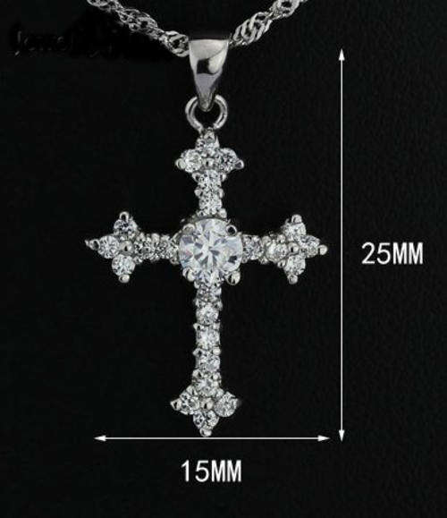 925 SILVER CROSS PENDANT / NECKLACE, FREE VELVET BAG****
