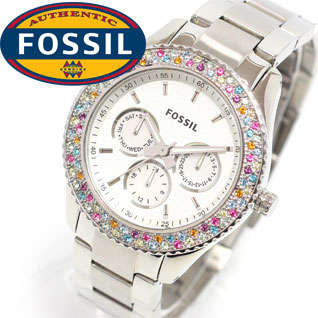 ##READY TO SHIP##Women's Fossil Stella Multifunction Crystal Steel Watch ES3049**LOW PRICE**