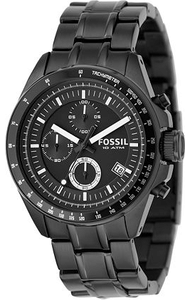 GENUINE Men's Fossil Decker Black IP Chronograph Watch