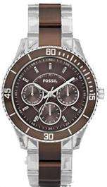 Fossil Stella Multifunction Brown Dial Plastic Womens Watch