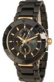 Fossil Black Ceramic Bracelet Multifunction Women's Watch