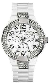 NEW Guess U11622L3 White Crystal Polycarbonate Ladies Watch***FREE SHIPPING***