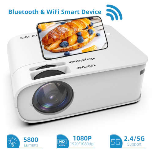 5800 Lumens Full-HD Home Cinema P86 Projector with Mirror Tech & WIFI