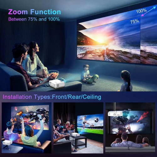 5800 Lumens Full-HD Home Cinema P86 Projector with Mirror Tech & WIFI