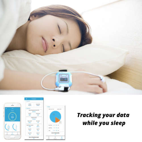 Wireless Smart Sleep Apnea Monitor Tracking for SPO2, PR, Heart Rate