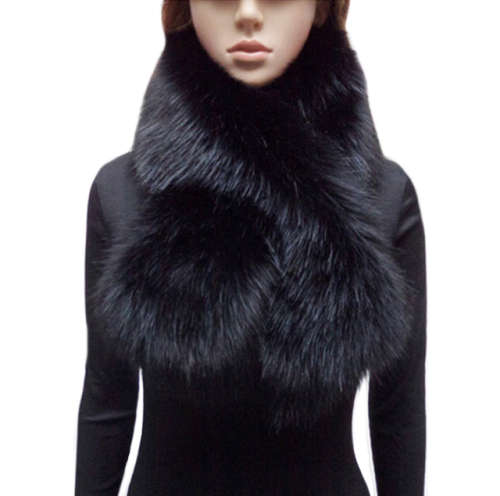 Elegant Super Warm Womens Faux Fur Cross Through Scarf in Five Colours