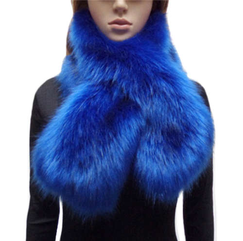 Elegant Super Warm Womens Faux Fur Cross Through Scarf in Five Colours