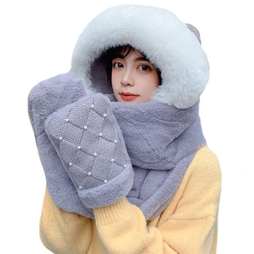 All in One Scarf, Hat and Gloves Extra Soft and Fluffy for Outdoor lovers and Students