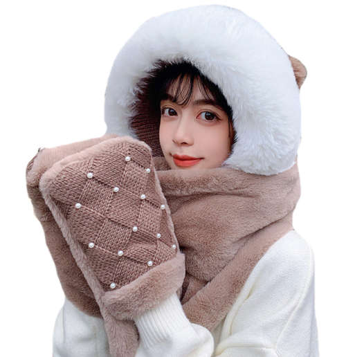 All in One Scarf, Hat and Gloves Extra Soft and Fluffy for Outdoor lovers and Students