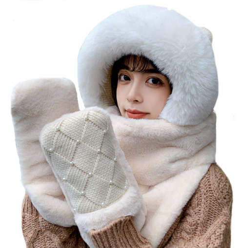 All in One Scarf, Hat and Gloves Extra Soft and Fluffy for Outdoor lovers and Students