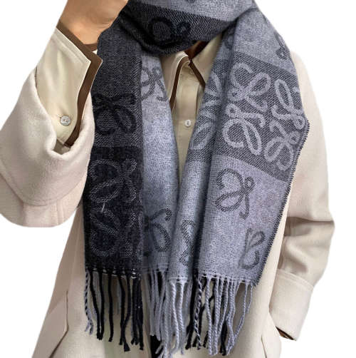 Luxury Presbyopia Lowe Cashmere Earthy Tones Fringed Scarf