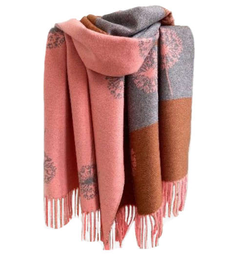 Autumn And Winter Cashmere with Dandelion Motif Jacquard Scarf / Shoulder wrap in Stunning Colours