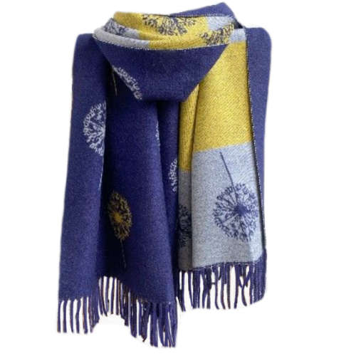 Autumn And Winter Cashmere with Dandelion Motif Jacquard Scarf / Shoulder wrap in Stunning Colours