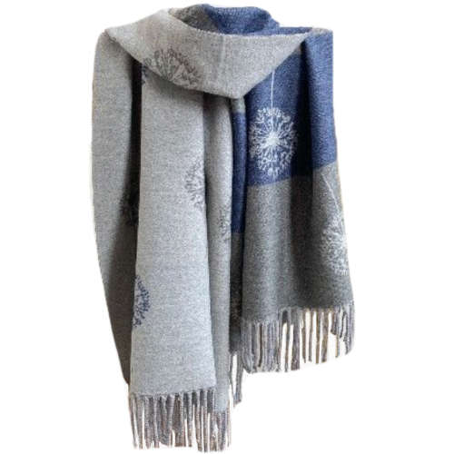 Autumn And Winter Cashmere with Dandelion Motif Jacquard Scarf / Shoulder wrap in Stunning Colours