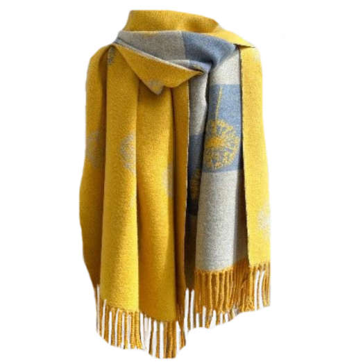 Autumn And Winter Cashmere with Dandelion Motif Jacquard Scarf / Shoulder wrap in Stunning Colours