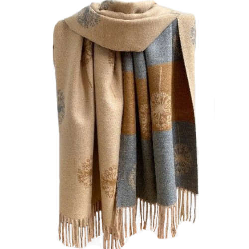 Autumn And Winter Cashmere with Dandelion Motif Jacquard Scarf / Shoulder wrap in Stunning Colours