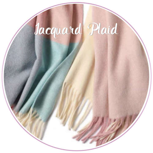 Two Styles Duo Tone Herringbone or Plaid Fashion Wool Winter Scarf or Shawl