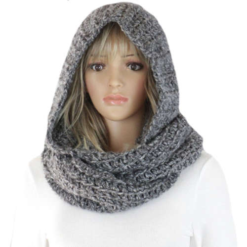 Womens Hooded Wool Knit Leisure Wear Winter Scarf