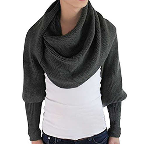 Winter Knit Scarf Wrap with Sleeves in Amazing Assorted Colours