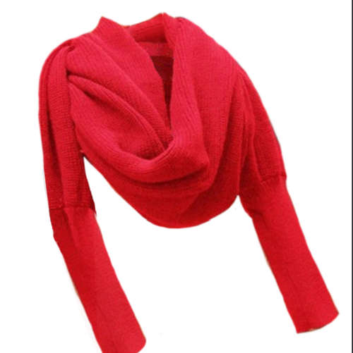 Winter Knit Scarf Wrap with Sleeves in Amazing Assorted Colours