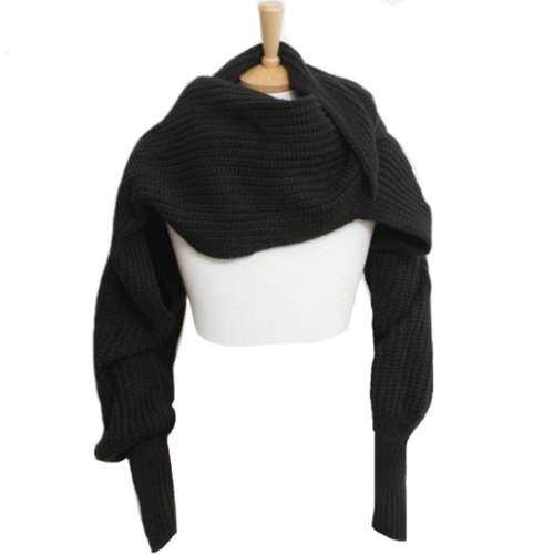 Winter Knit Scarf Wrap with Sleeves in Amazing Assorted Colours