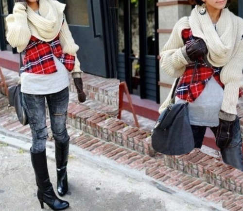 Winter Knit Scarf Wrap with Sleeves in Amazing Assorted Colours