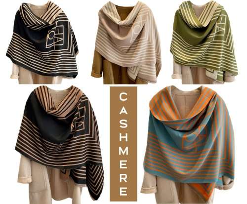 Dual Colour High Fashion Statement Double Sided Cashmere Scarf or Shawl