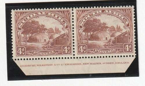 1927 LONDON PICTORIAL 4D INSCRIPTIONAL  PAIR MNH