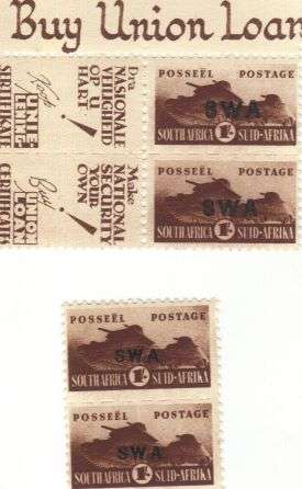 SWA 1940's WAR EFFORT stamps LARGE & SMALL SWA OVERPRINT