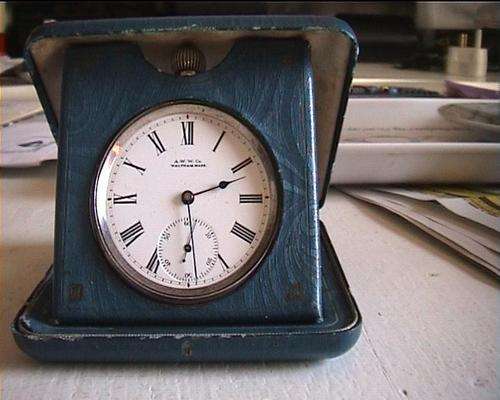 Antique SILVER (BIRMINGHAM 1899) POCKET WATCH IN TRAVEL CASE