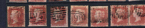 1854-57 VICTORIA PENNYRED (2)STARS X 7