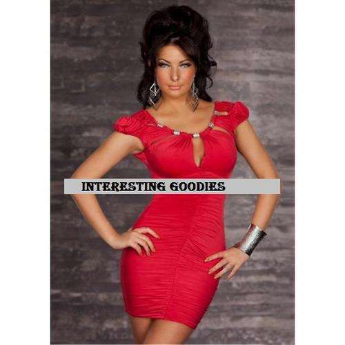 1 immediately available - Sexy RED Mini Dress with cap sleeves - One size