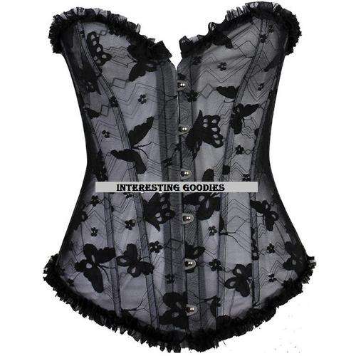 White with black butterfly lace   - S / M / L / XL / XXL