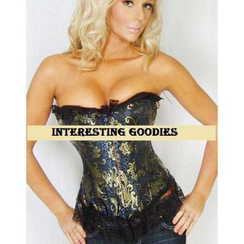 STUNNING Black Blue and Gold Corset - (2 piece)   - S / M / L / XL / XXL up to 6XL