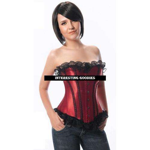 STUNNING Maroon Lace UP Corset - (2 piece)   - S / M / L / XL / XXL up to 6XL