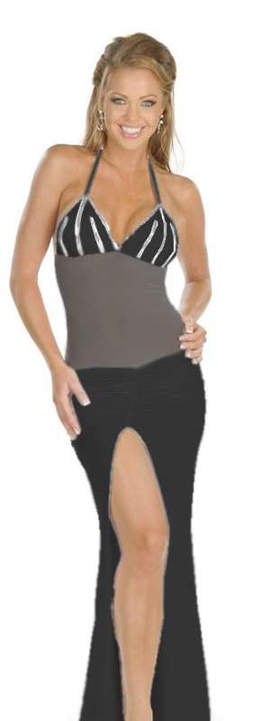 SALE ITEM !! Sexy Long Evening Dress BLACK  - 30-32