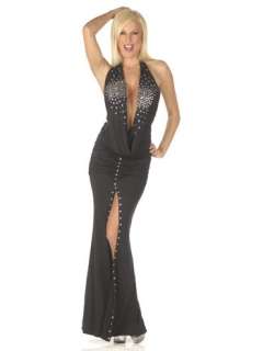 Lovely Long Evening Dress BLACK  - One Size