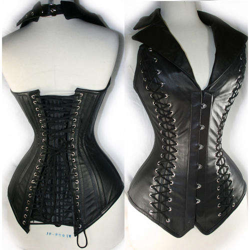 Pleather Lace up Vest style Corset  - S / M / L / XL /XXL
