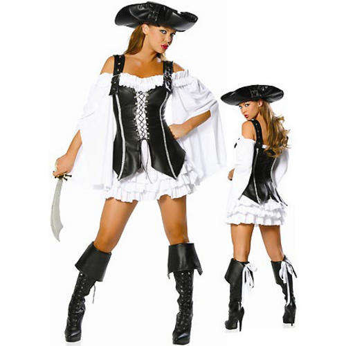 Black and White Pirates Costume  - 3 piece - 30-32