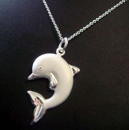 Girls 925 Silver Necklace with Dolphin Pendant