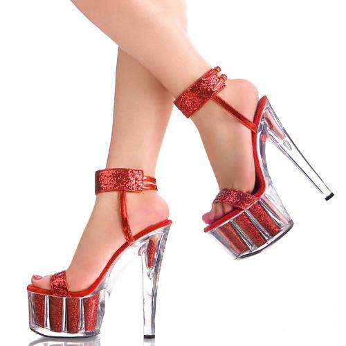 FREE SHIPPING -SALE - RED METALLIC HIGH HEELS -SIZE UK 3 ONLY IMMEDIATELY