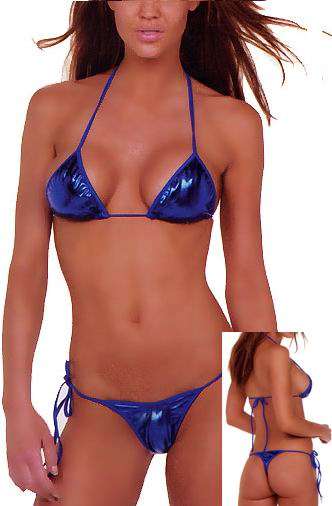 free shipping !!! SALE !PINK  with Blue Metallic Trim Brazilian Bikini Swimming Costume  -Size 30-32