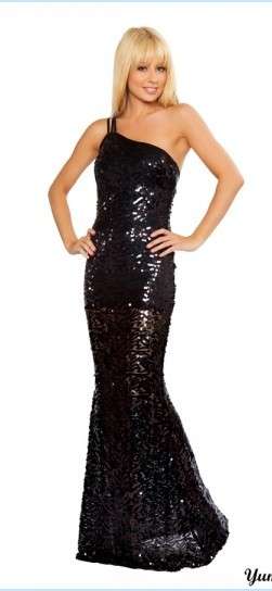 SUPER SEXY Long Evening Dress BLACK  - Size 30-32