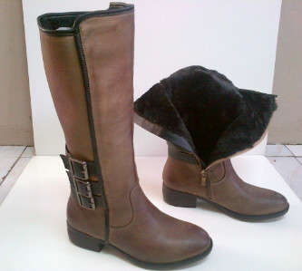 HURRY ONLY 2 LEFT POPULAR - FURR LINED !!! Calf length - BROWN /TAN - SEE SIZES
