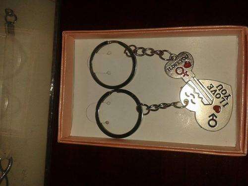 SPECIAL LOVER'S GIFT  - HEART AND KEY  "KEY RING" set (both)  - only 2 sets left!!!
