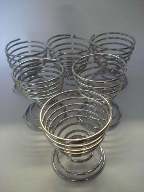 R1 ****    6 unusual spiral Stainless Steel  EGG CUPS