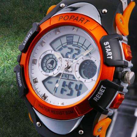 QUARTZ SPORTS wrist watch for MEN (Orange and Black)  !!!!