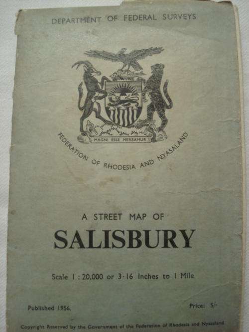 RHODESIA - Street Map of  Salisbury  - published in 1956