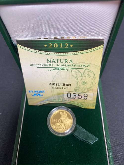 2012 African Painted Wolf Natura Gold 1/10 Oz