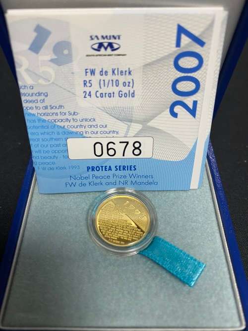 2007 Willem De Klerk Speech 24 Carat Gold 1/10th